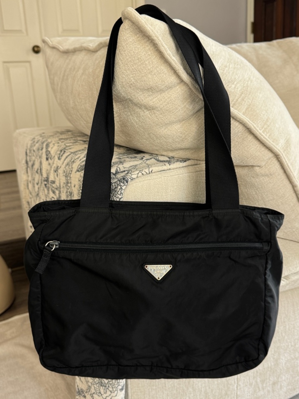 Prada Black Nylon Tote Bag